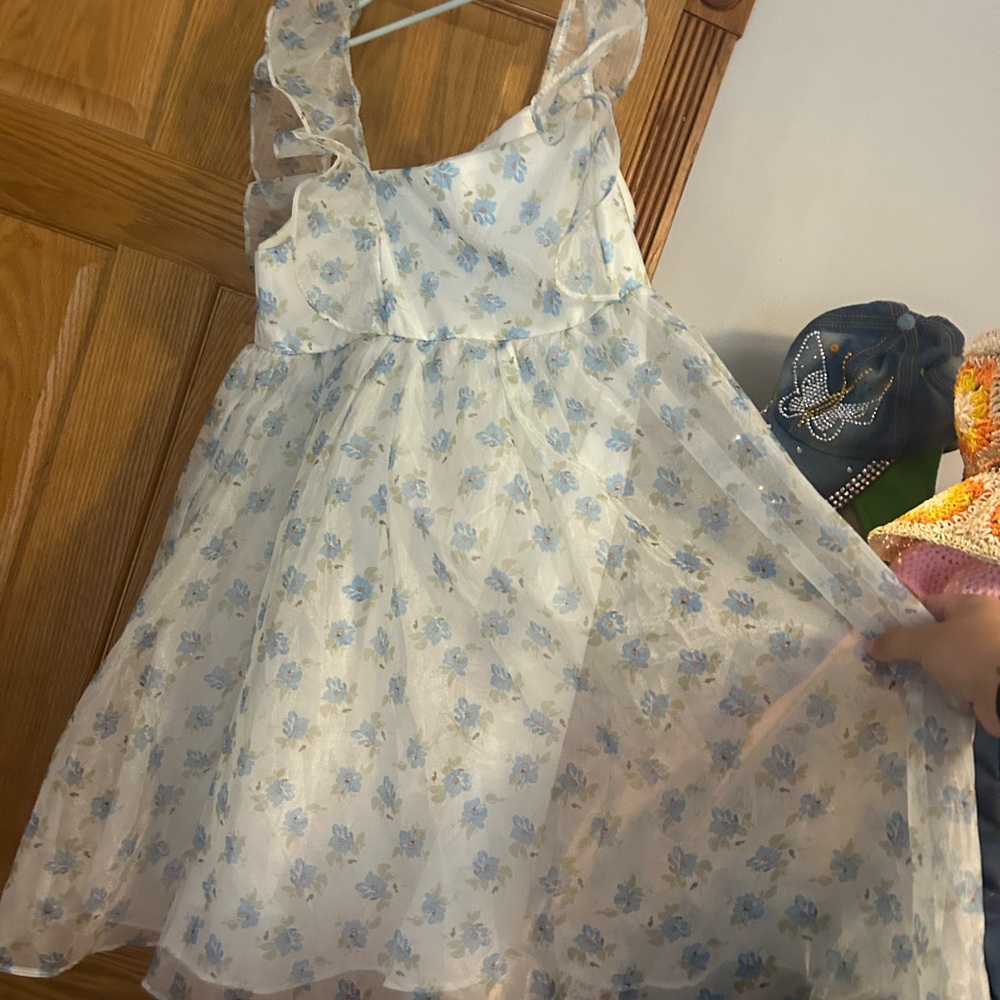 Storia floral tulle babydoll dress with lining